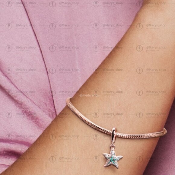 Pandora Sparkling Starfish Dangle Charm - Picture 2 of 2